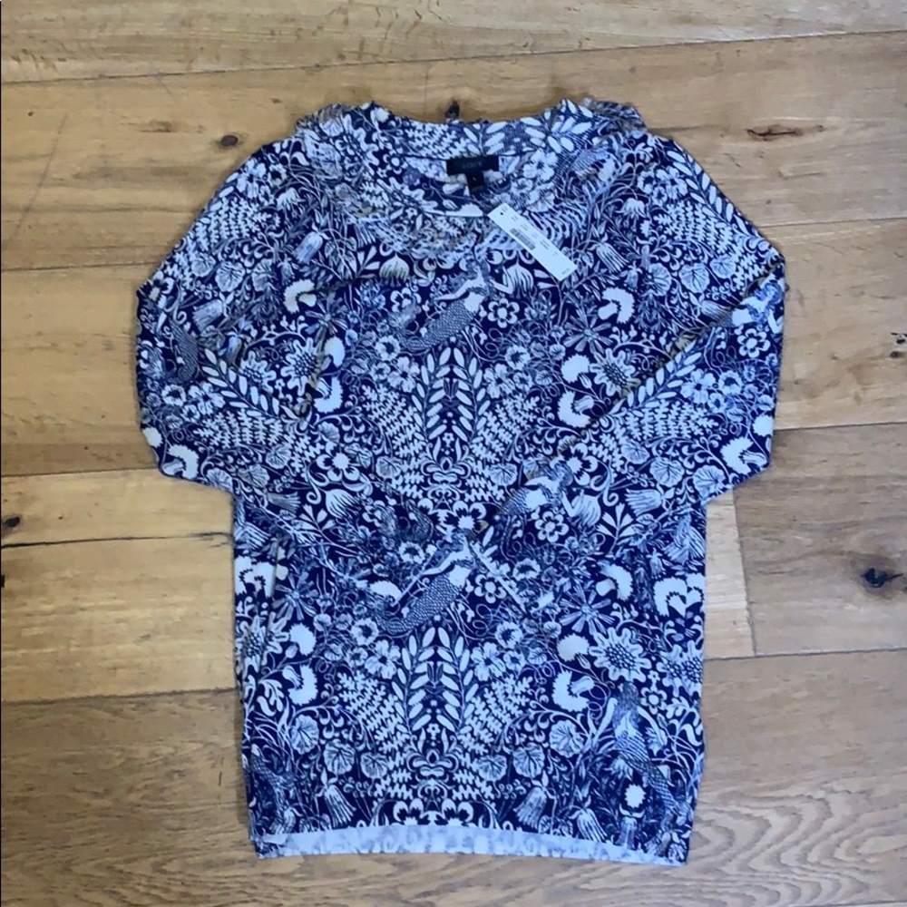 JCrew NWT S indigo mermaid merino wool sweater